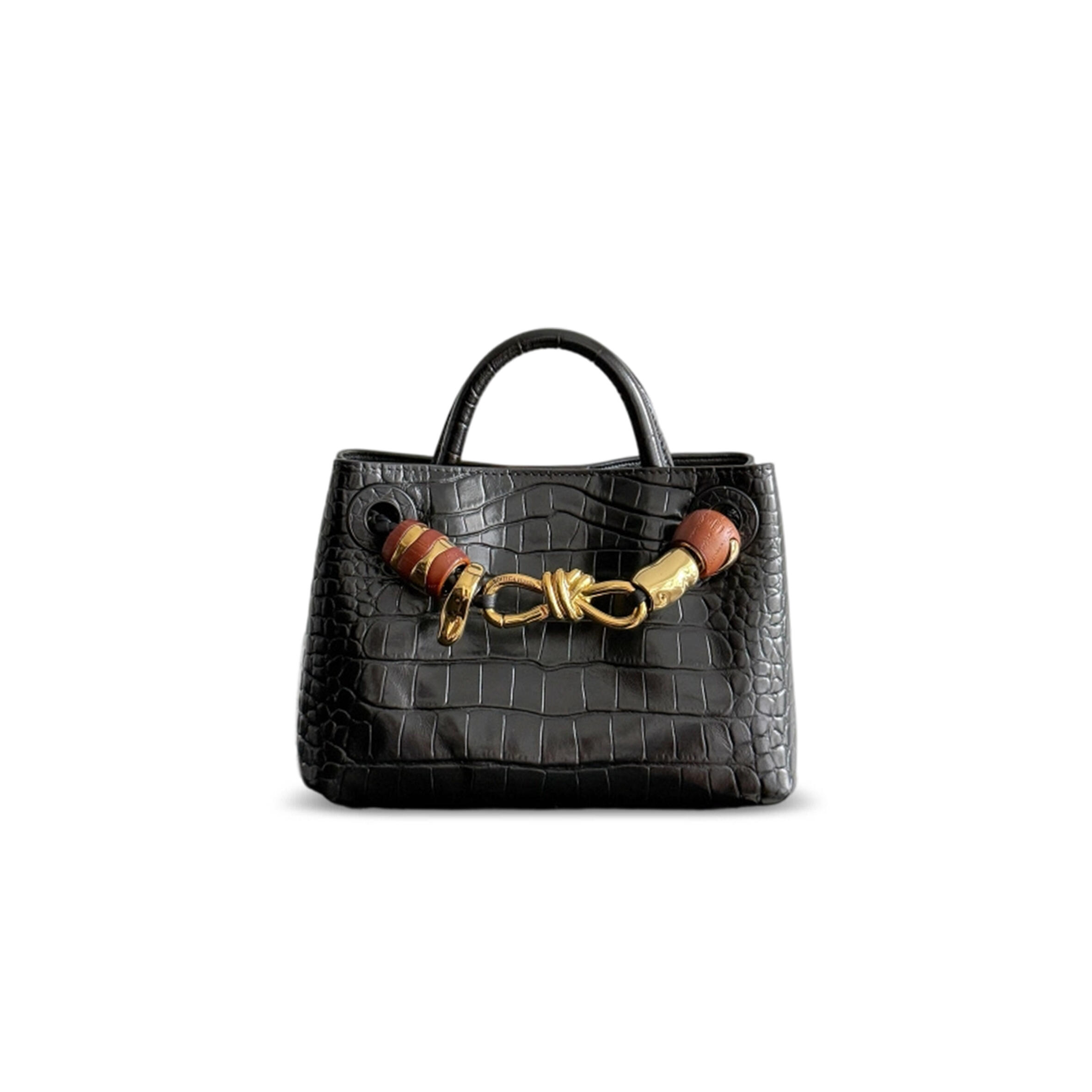 BOTTEGA VENETA MINI ANDIAMO CROCODILE LEATHER 777614 (22*15.5*9cm)